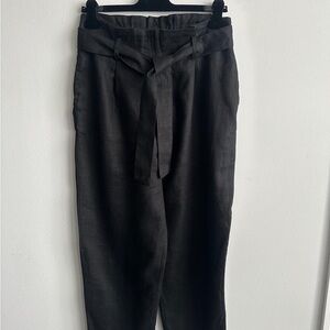 Mango Black Tie-Waist Chinos